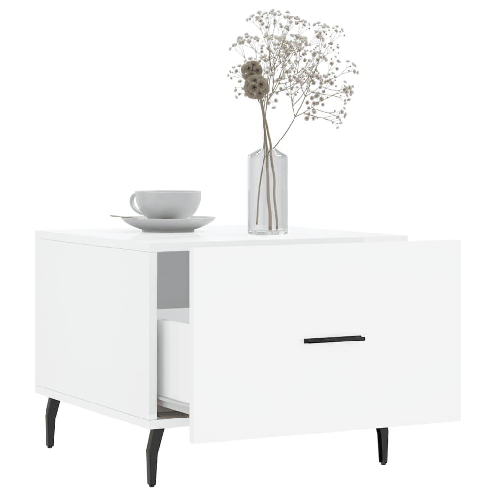 Tables basses 2 pcs blanc brillant 50x50x40cm bois d’ingénierie - Tables basses