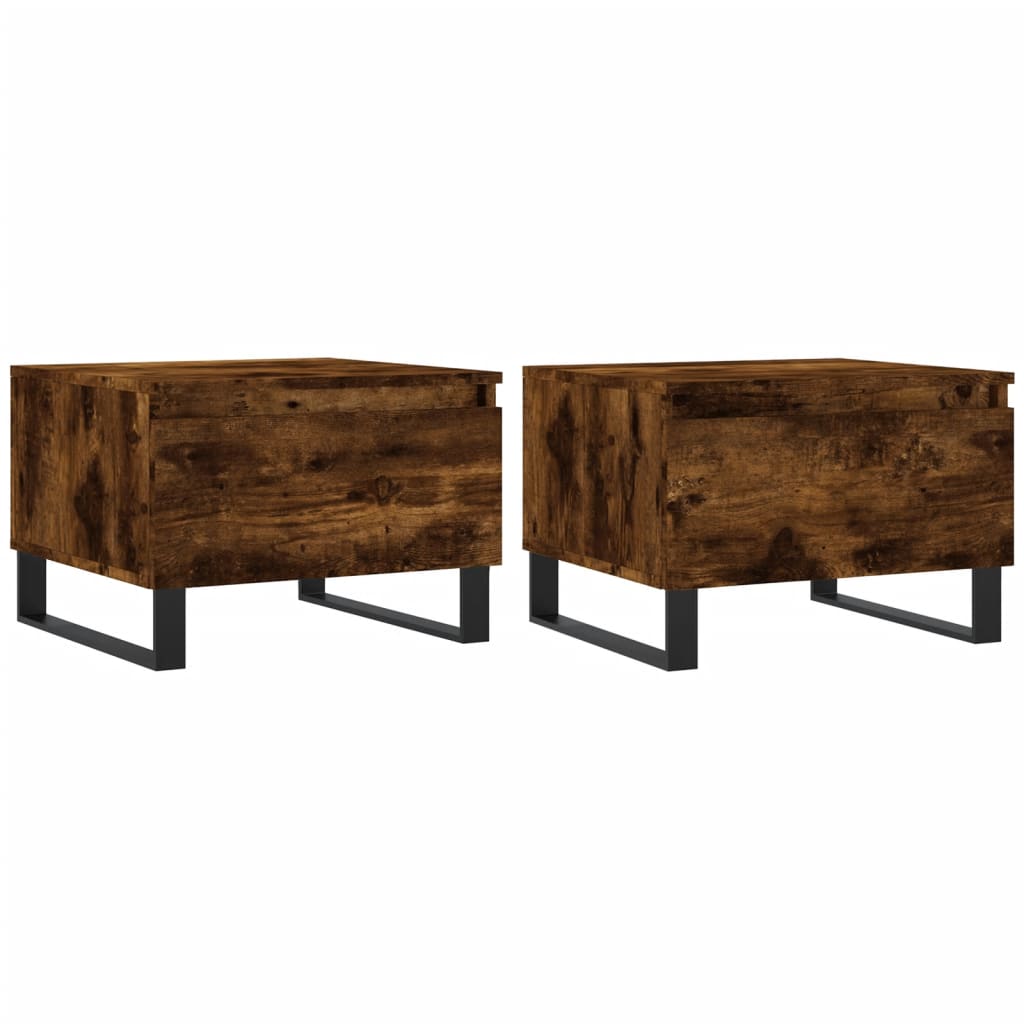 Tables basses 2 pcs chêne fumé 50x46x35 cm bois d’ingénierie - Tables basses