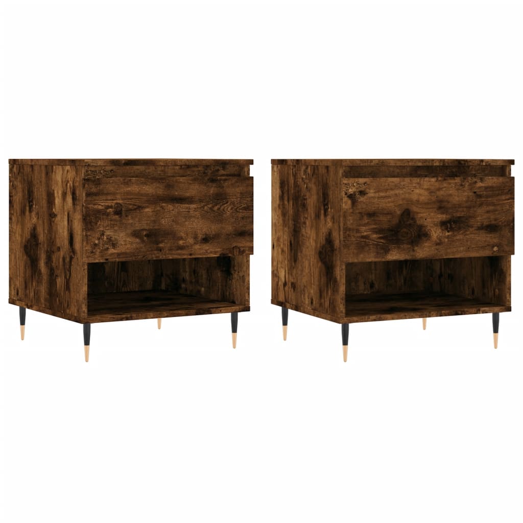 Tables basses 2 pcs chêne fumé 50x46x50 cm bois d’ingénierie - Tables basses