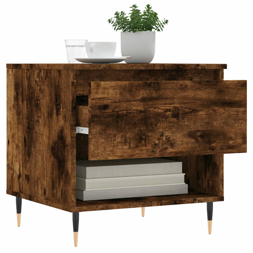 Tables basses 2 pcs chêne fumé 50x46x50 cm bois d’ingénierie - Tables basses