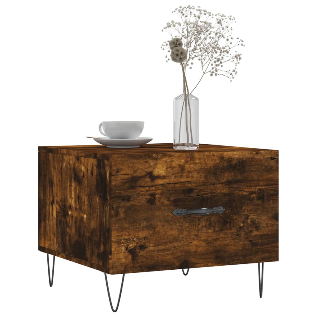 Tables basses 2 pcs chêne fumé 50x50x40 cm bois d’ingénierie - Tables basses