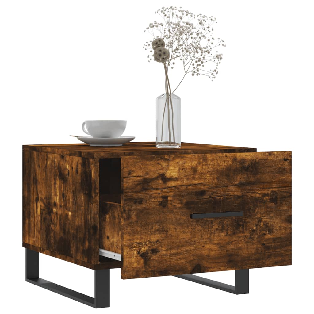 Tables basses 2 pcs chêne fumé 50x50x40 cm bois d’ingénierie - Tables basses