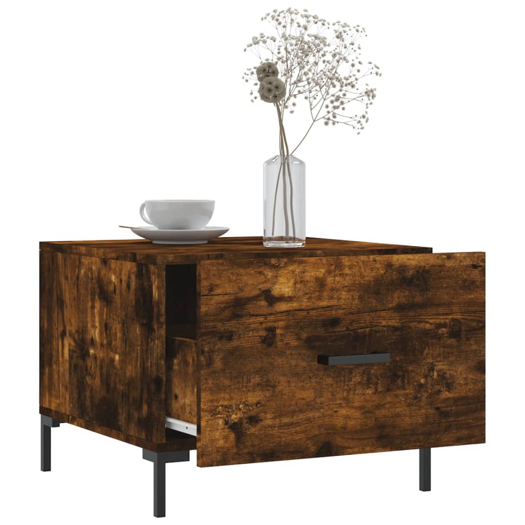 Tables basses 2 pcs chêne fumé 50x50x40 cm bois d’ingénierie - Tables basses