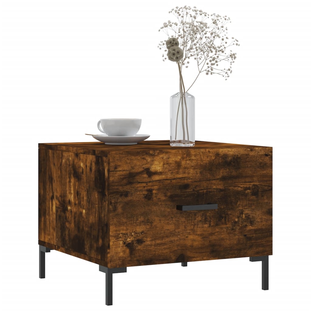 Tables basses 2 pcs chêne fumé 50x50x40 cm bois d’ingénierie - Tables basses
