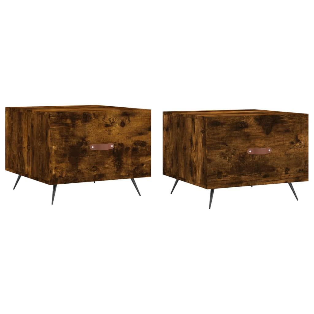 Tables basses 2 pcs chêne fumé 50x50x40 cm bois d’ingénierie - Tables basses