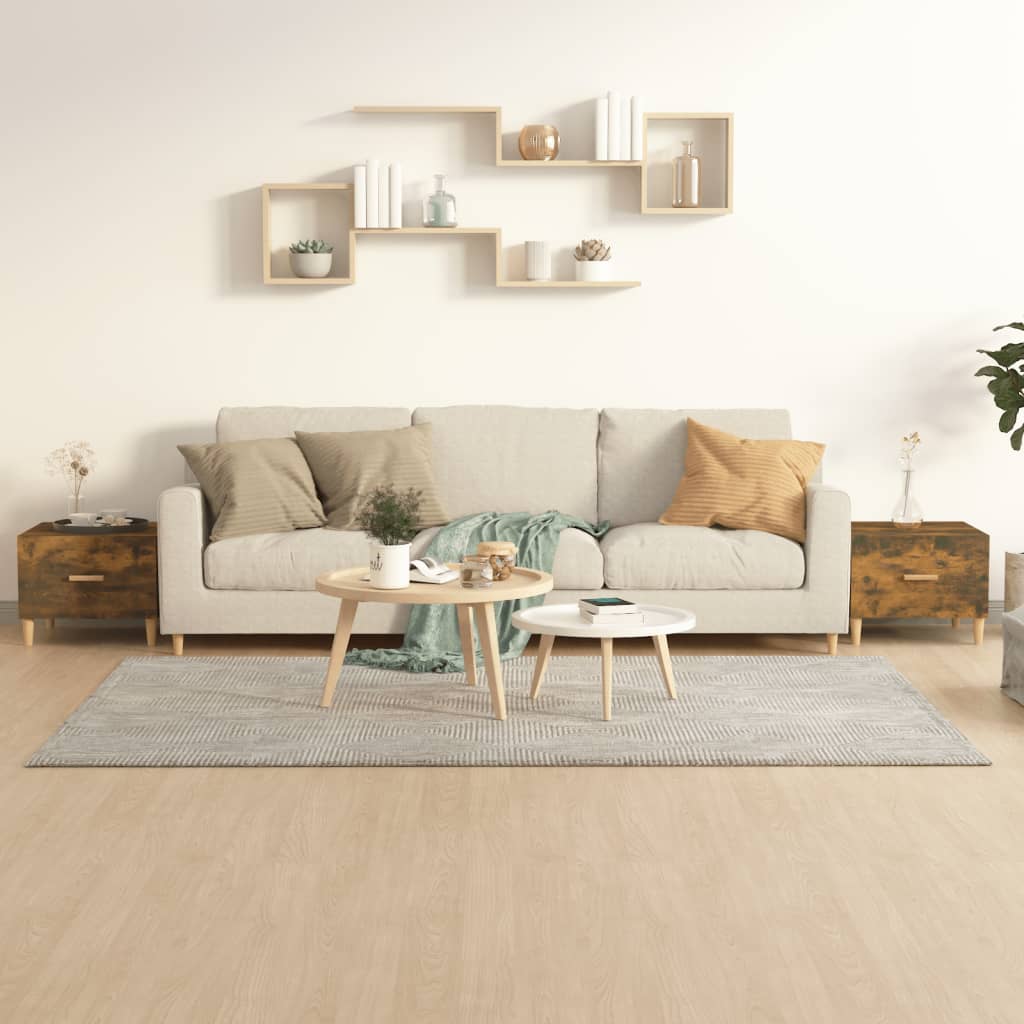 Tables basses 2 pcs chêne fumé 50x50x40 cm bois d’ingénierie - Tables basses