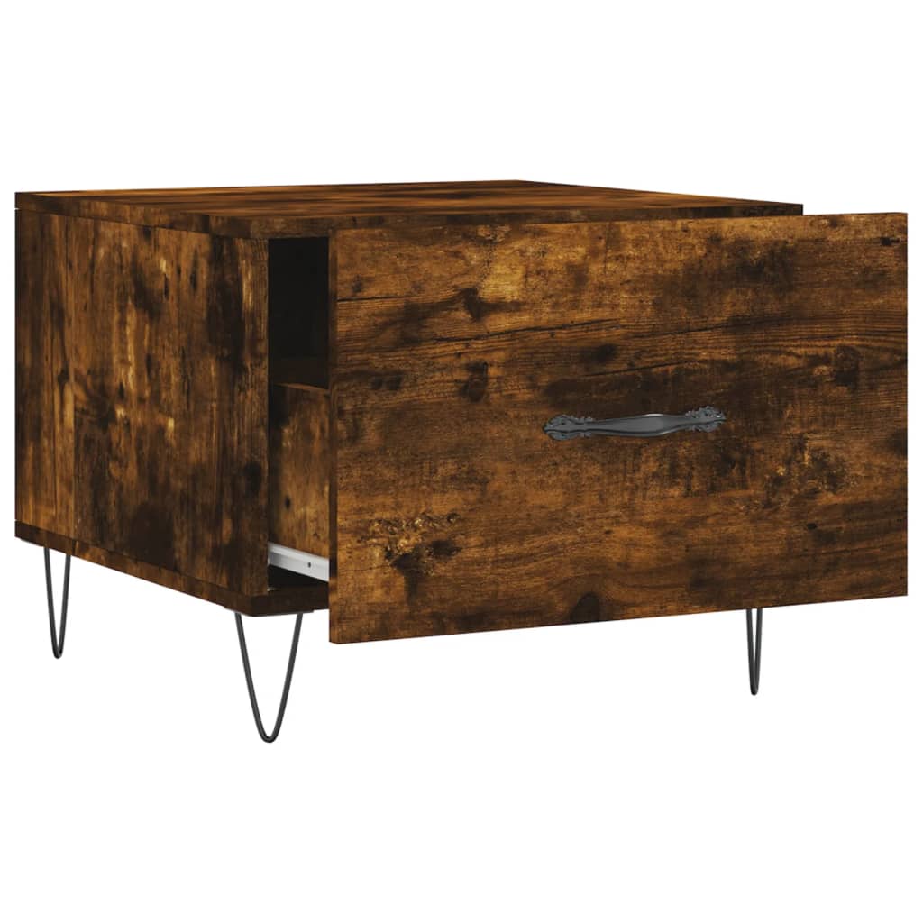 Tables basses 2 pcs chêne fumé 50x50x40 cm bois d’ingénierie - Tables basses