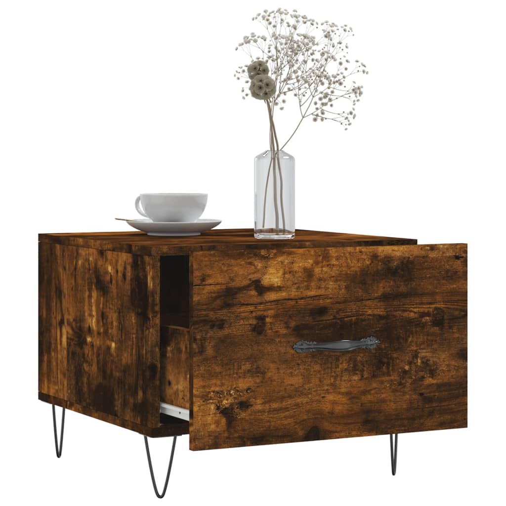 Tables basses 2 pcs chêne fumé 50x50x40 cm bois d’ingénierie - Tables basses