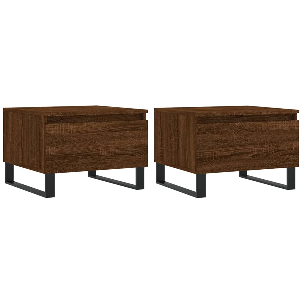 Tables basses 2 pcs chêne marron 50x46x35 cm bois d’ingénierie - Tables basses