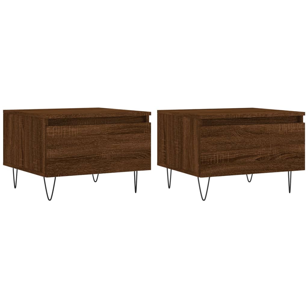 Tables basses 2 pcs chêne marron 50x46x35 cm bois d’ingénierie - Tables basses