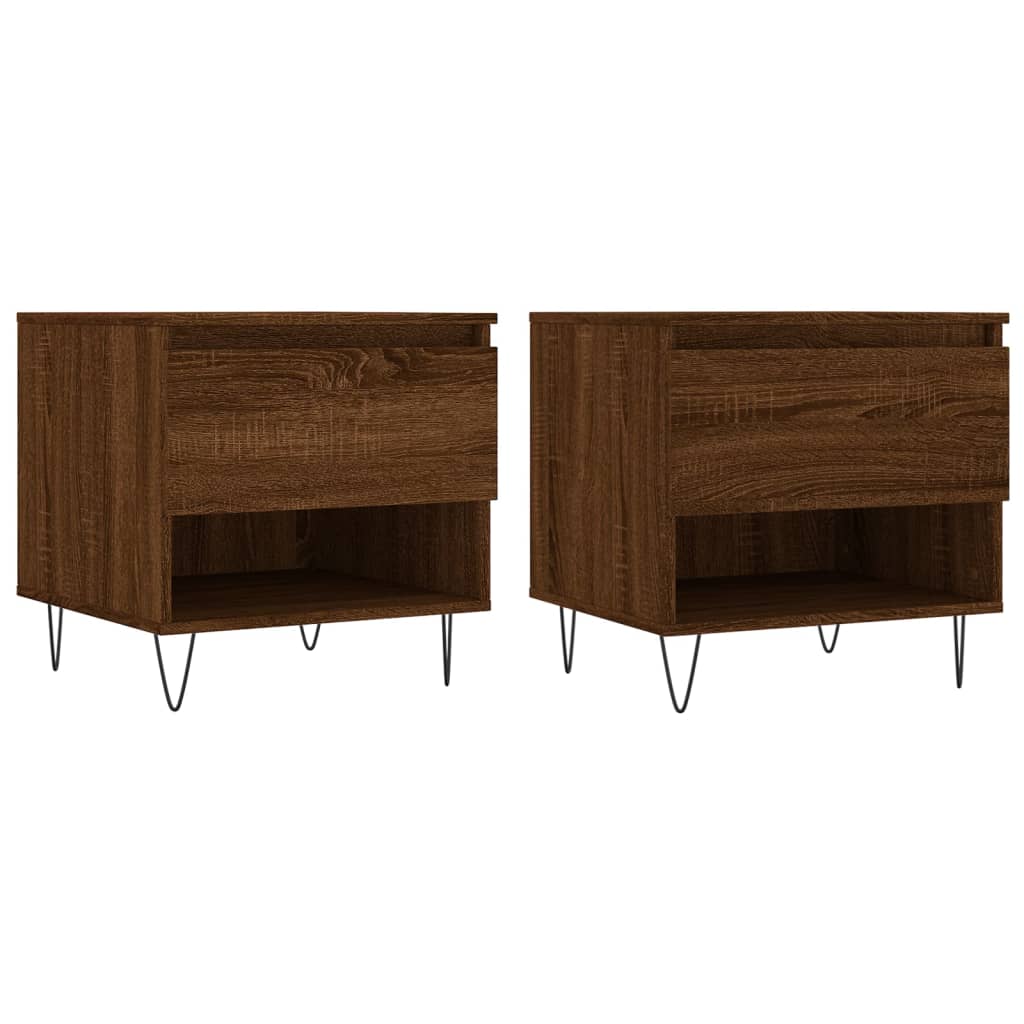 Tables basses 2 pcs chêne marron 50x46x50 cm bois d’ingénierie - Tables basses