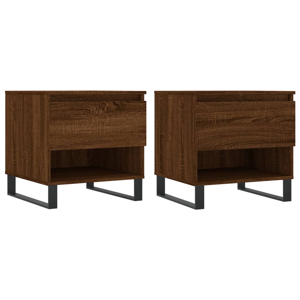 Tables basses 2 pcs chêne marron 50x46x50 cm bois d’ingénierie - Tables basses