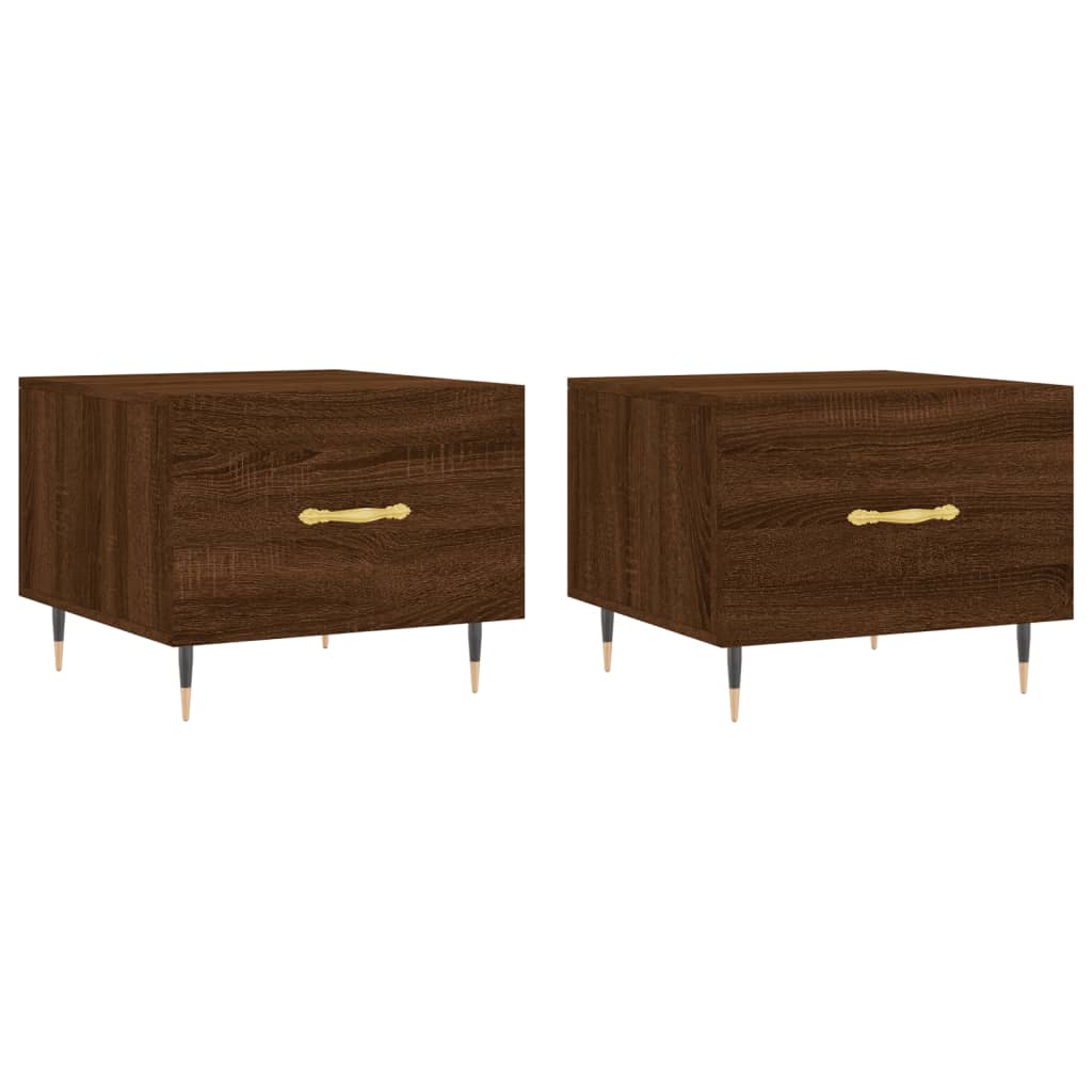 Tables basses 2 pcs chêne marron 50x50x40 cm bois d’ingénierie - Tables basses
