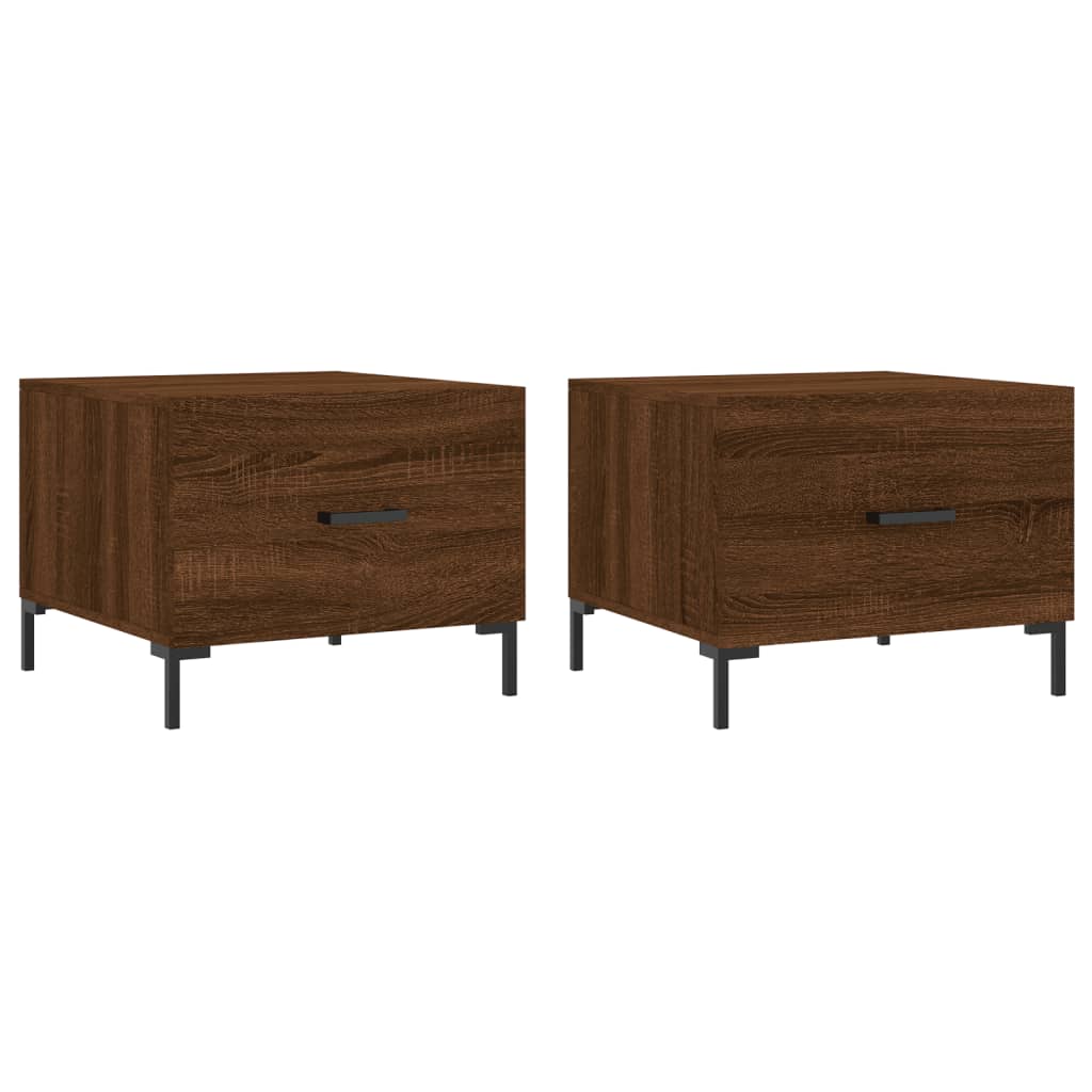 Tables basses 2 pcs chêne marron 50x50x40 cm bois d’ingénierie - Tables basses