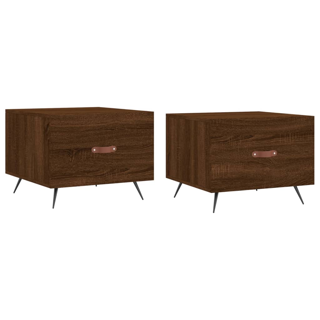 Tables basses 2 pcs chêne marron 50x50x40 cm bois d’ingénierie - Tables basses