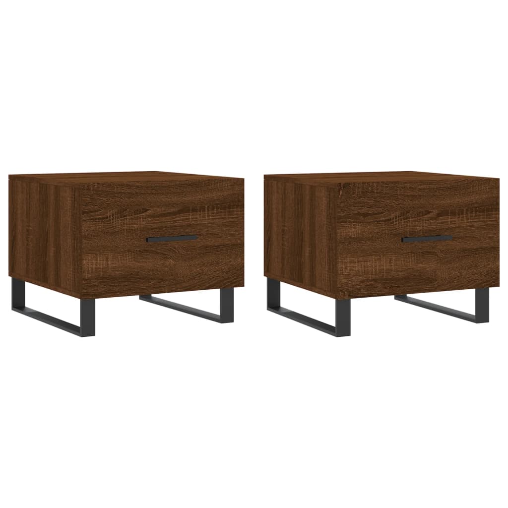 Tables basses 2 pcs chêne marron 50x50x40 cm bois d’ingénierie - Tables basses