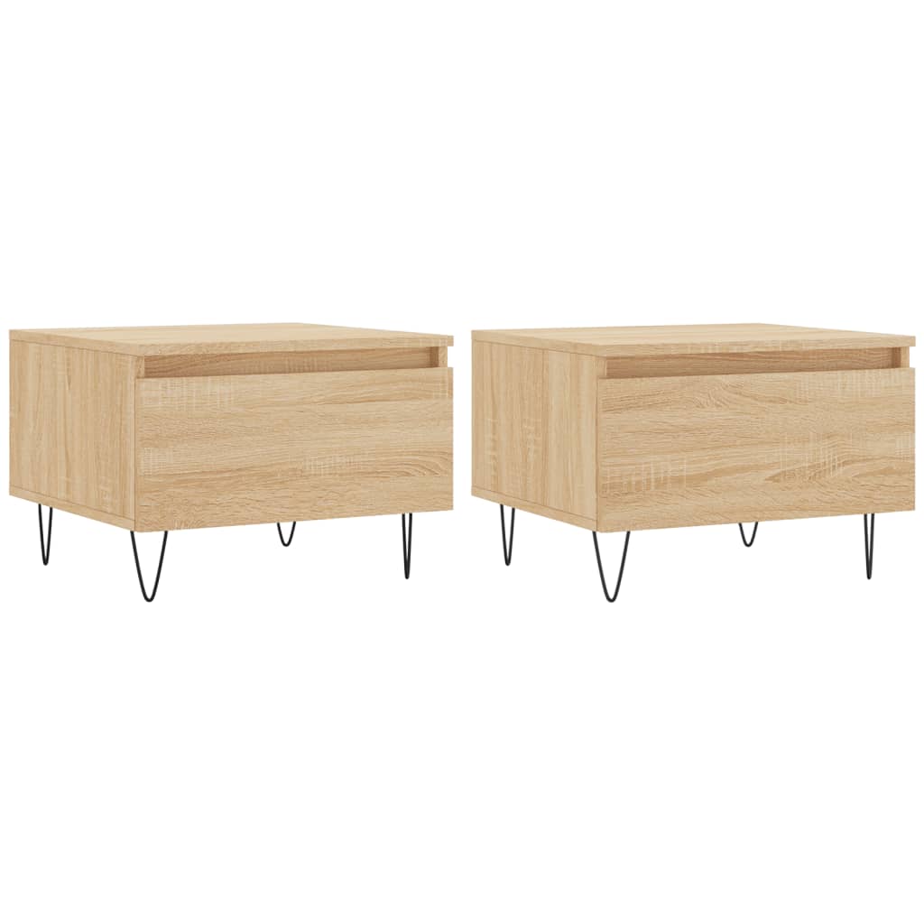 Tables basses 2 pcs chêne sonoma 50x46x35 cm bois d’ingénierie - Tables basses