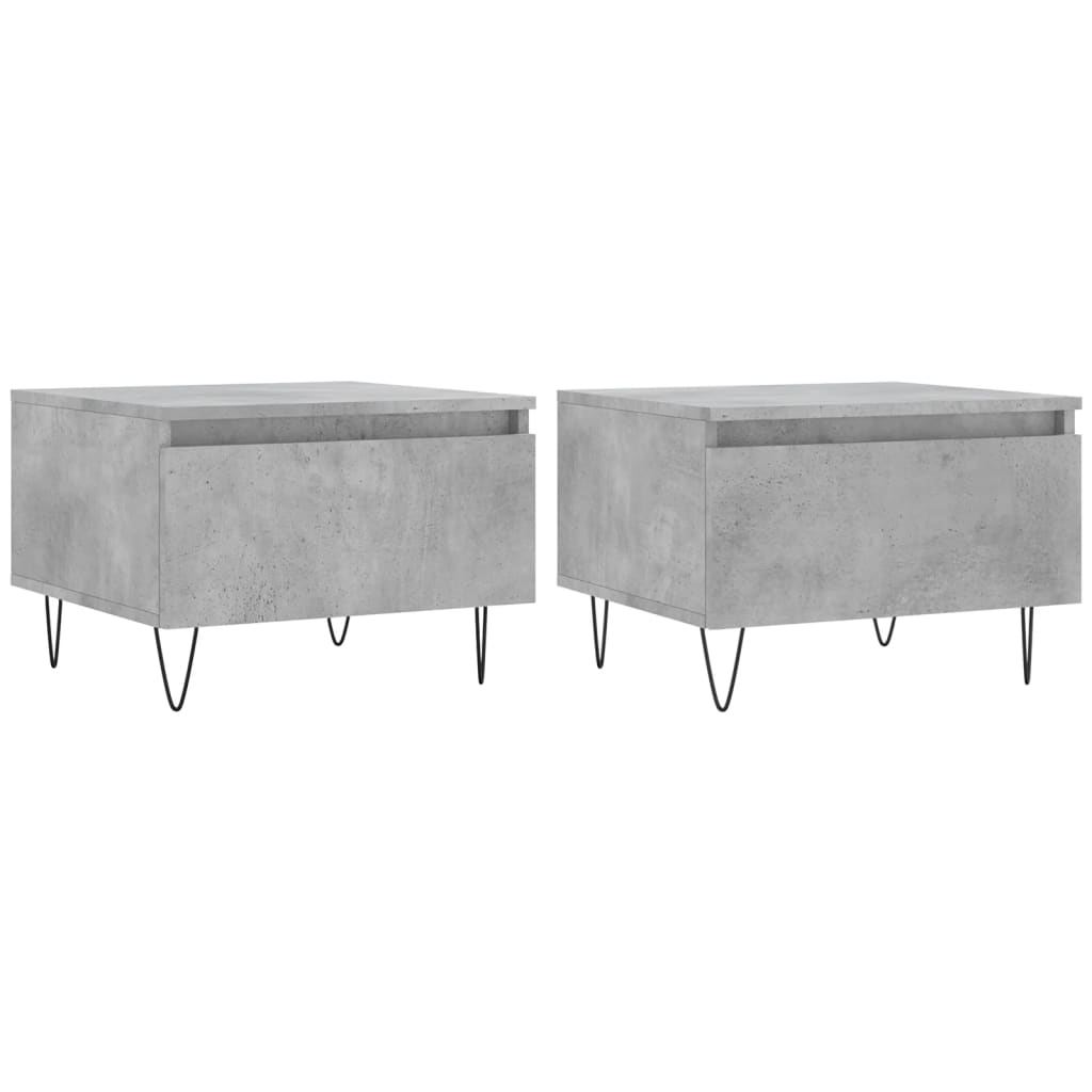 Tables basses 2 pcs gris béton 50x46x35 cm bois d’ingénierie - Tables basses
