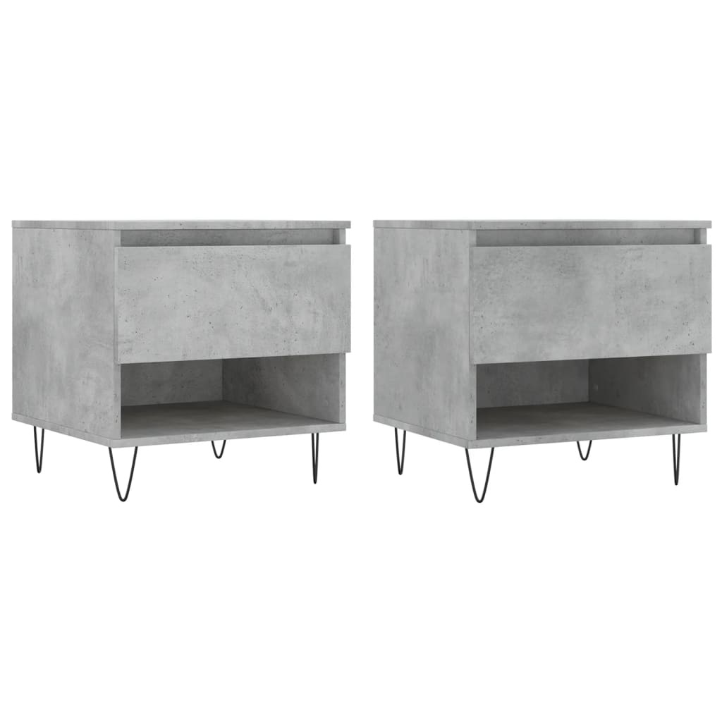 Tables basses 2 pcs gris béton 50x46x50 cm bois d’ingénierie - Tables basses
