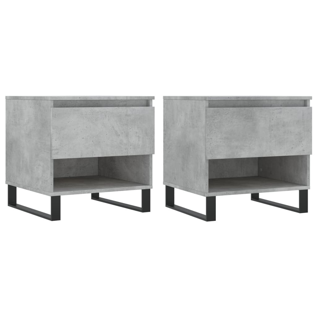 Tables basses 2 pcs gris béton 50x46x50 cm bois d’ingénierie - Tables basses