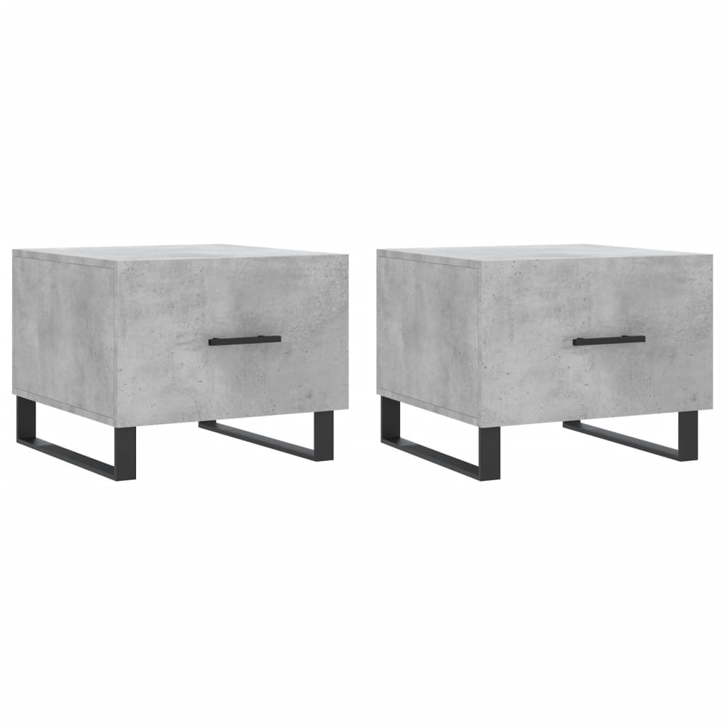 Tables basses 2 pcs gris béton 50x50x40 cm bois d’ingénierie - Tables basses