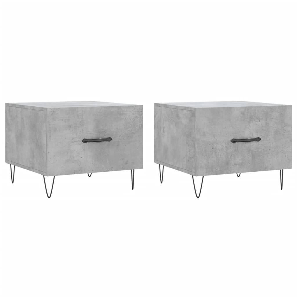 Tables basses 2 pcs gris béton 50x50x40 cm bois d’ingénierie - Tables basses