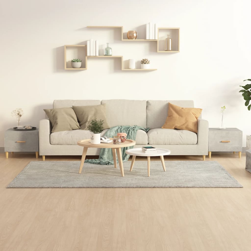 Tables basses 2 pcs gris béton 50x50x40 cm bois d’ingénierie - Tables basses