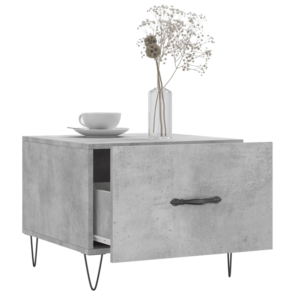 Tables basses 2 pcs gris béton 50x50x40 cm bois d’ingénierie - Tables basses