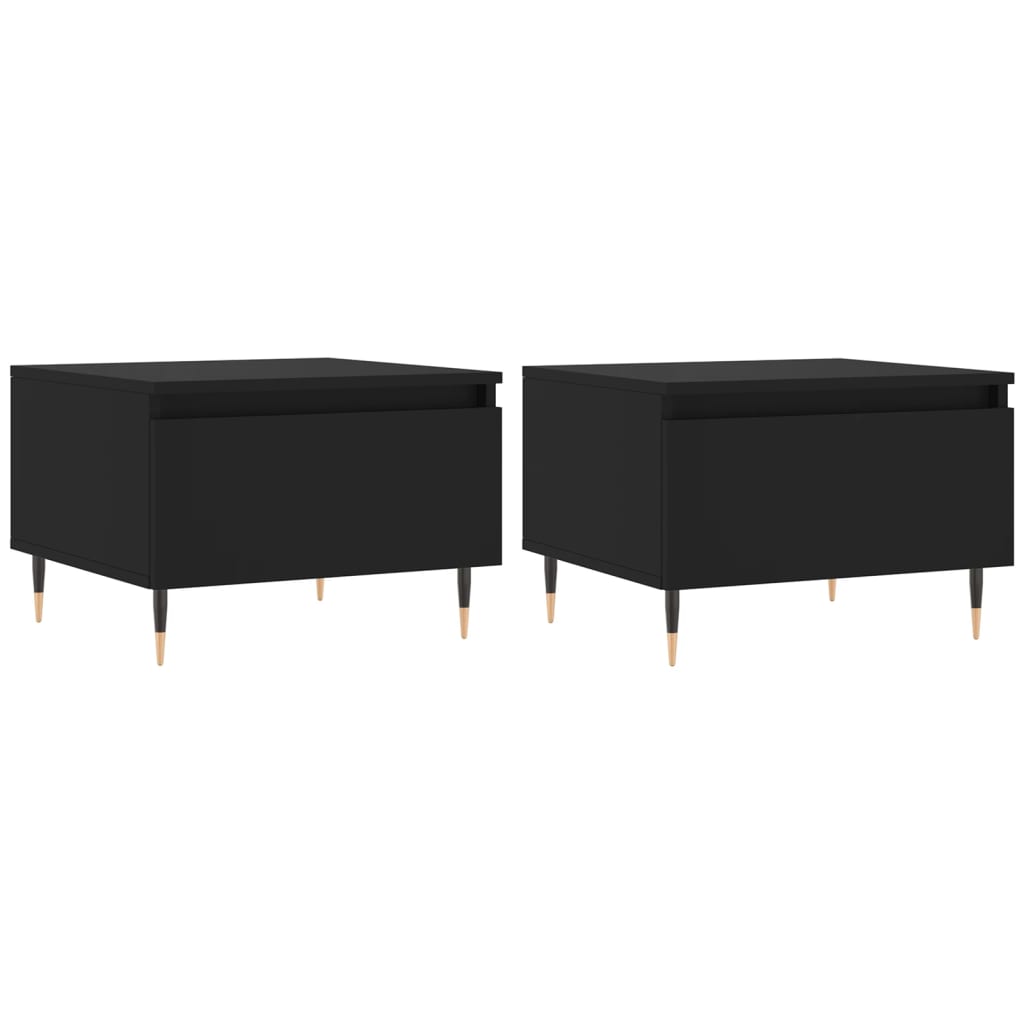 Tables basses 2 pcs noir 50x46x35 cm bois d’ingénierie - Tables basses