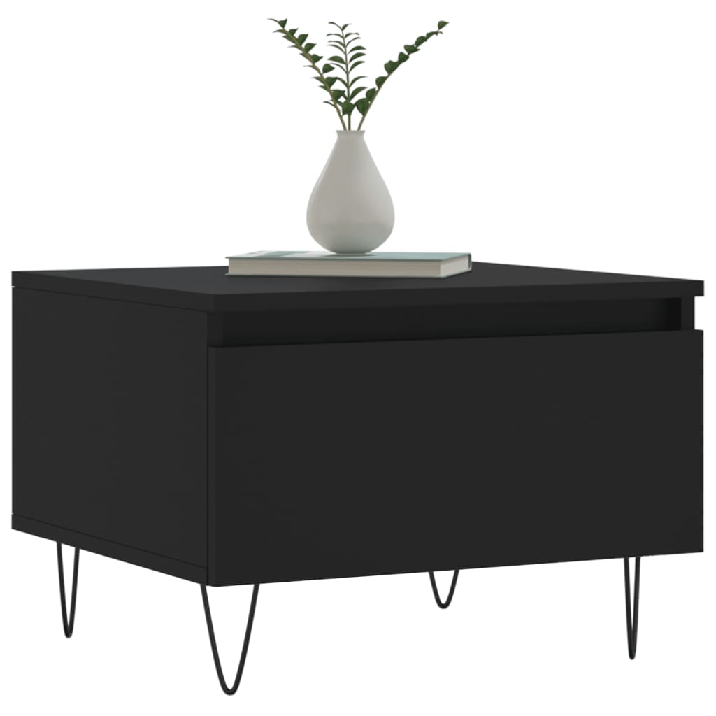 Tables basses 2 pcs noir 50x46x35 cm bois d’ingénierie - Tables basses
