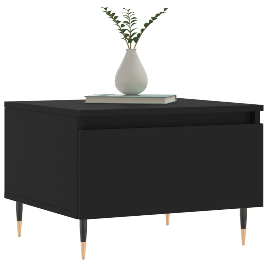 Tables basses 2 pcs noir 50x46x35 cm bois d’ingénierie - Tables basses