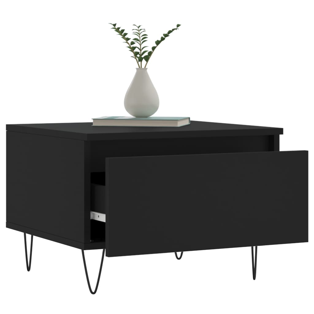 Tables basses 2 pcs noir 50x46x35 cm bois d’ingénierie - Tables basses