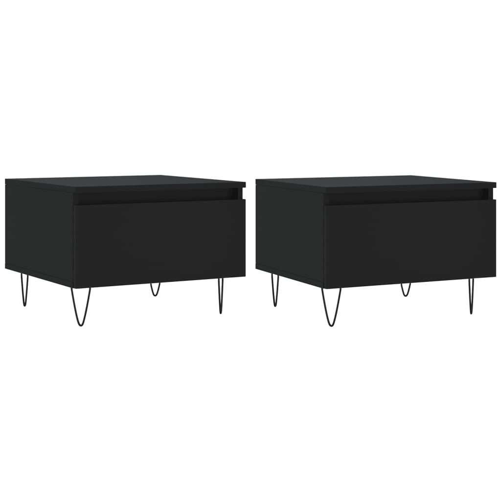 Tables basses 2 pcs noir 50x46x35 cm bois d’ingénierie - Tables basses