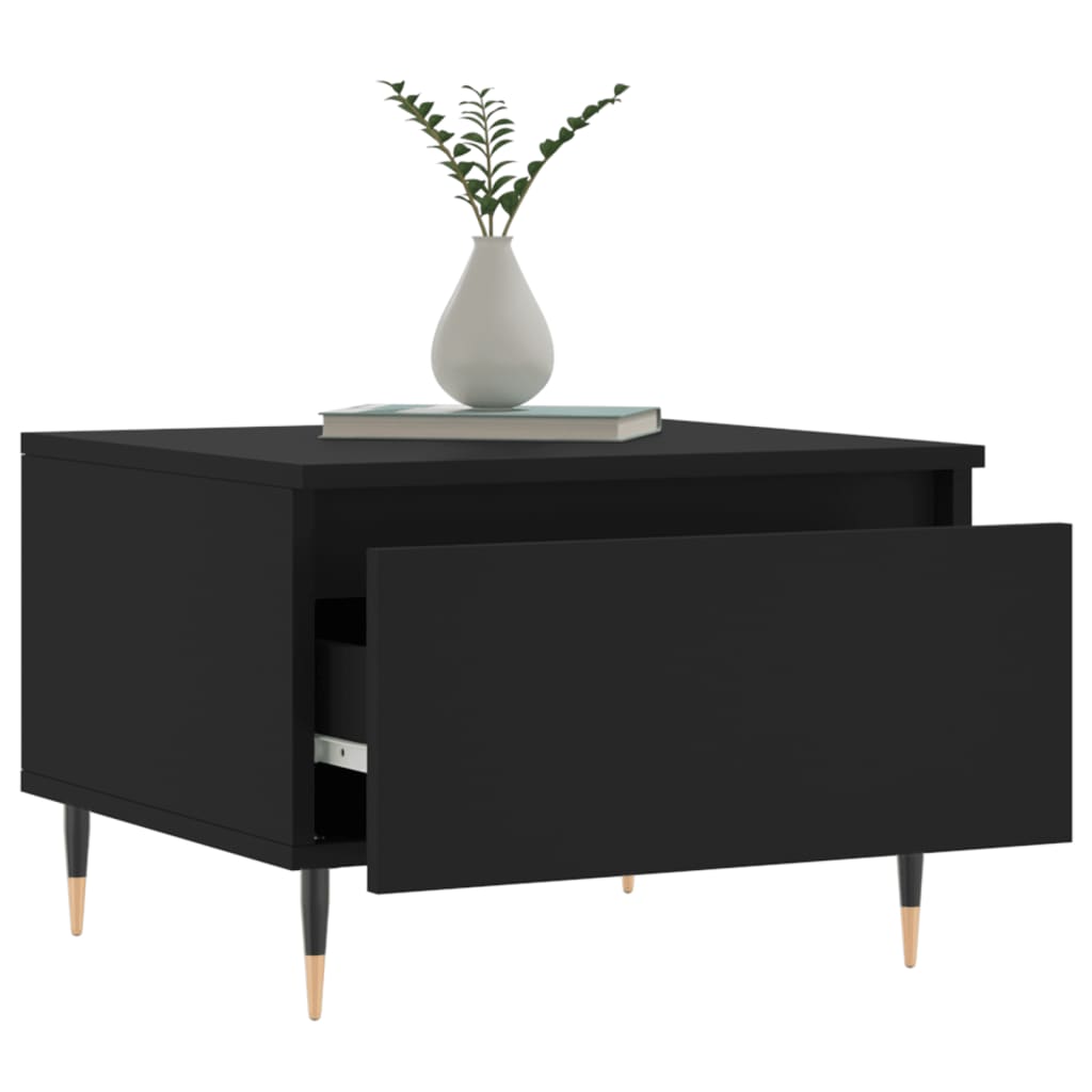 Tables basses 2 pcs noir 50x46x35 cm bois d’ingénierie - Tables basses