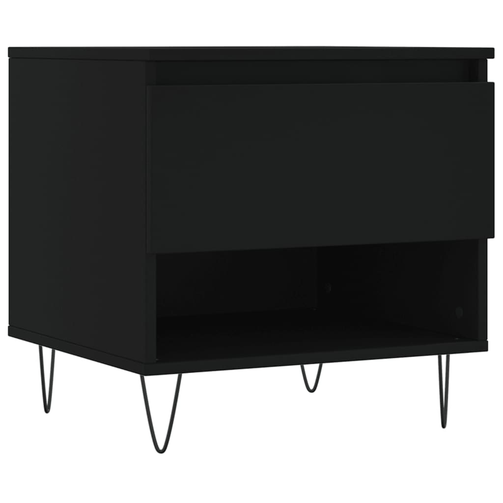 Tables basses 2 pcs noir 50x46x50 cm bois d’ingénierie - Tables basses