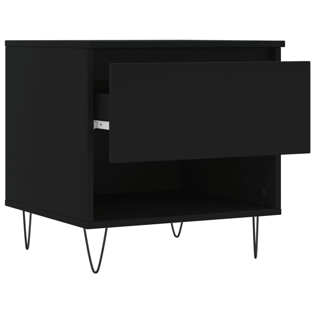 Tables basses 2 pcs noir 50x46x50 cm bois d’ingénierie - Tables basses