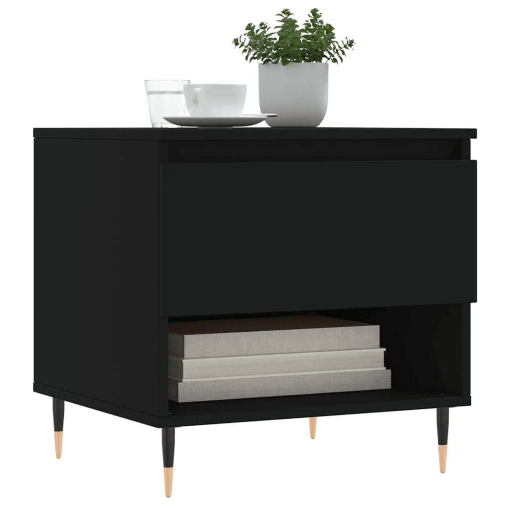 Tables basses 2 pcs noir 50x46x50 cm bois d’ingénierie - Tables basses