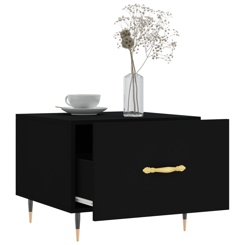 Tables basses 2 pcs noir 50x50x40 cm bois d’ingénierie - Tables basses