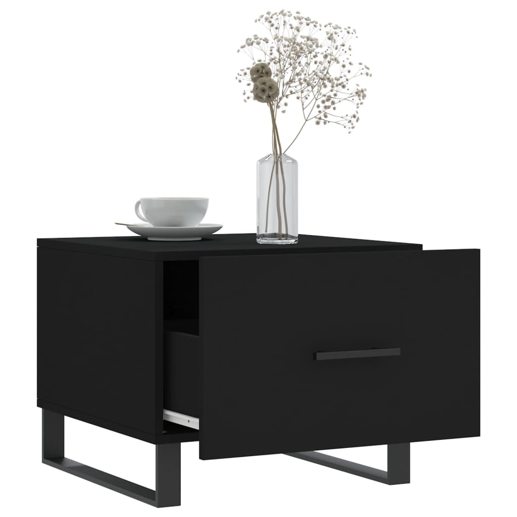 Tables basses 2 pcs noir 50x50x40 cm bois d’ingénierie - Tables basses