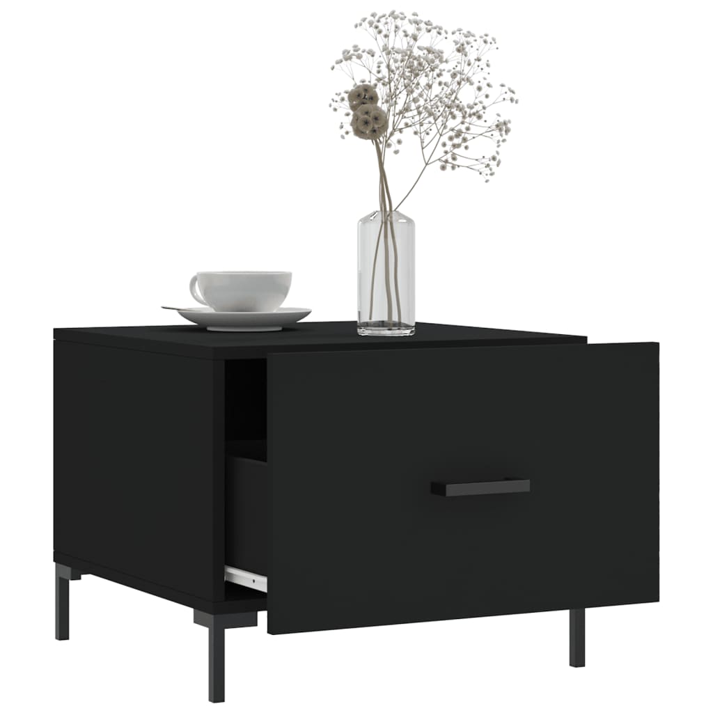 Tables basses 2 pcs noir 50x50x40 cm bois d’ingénierie - Tables basses