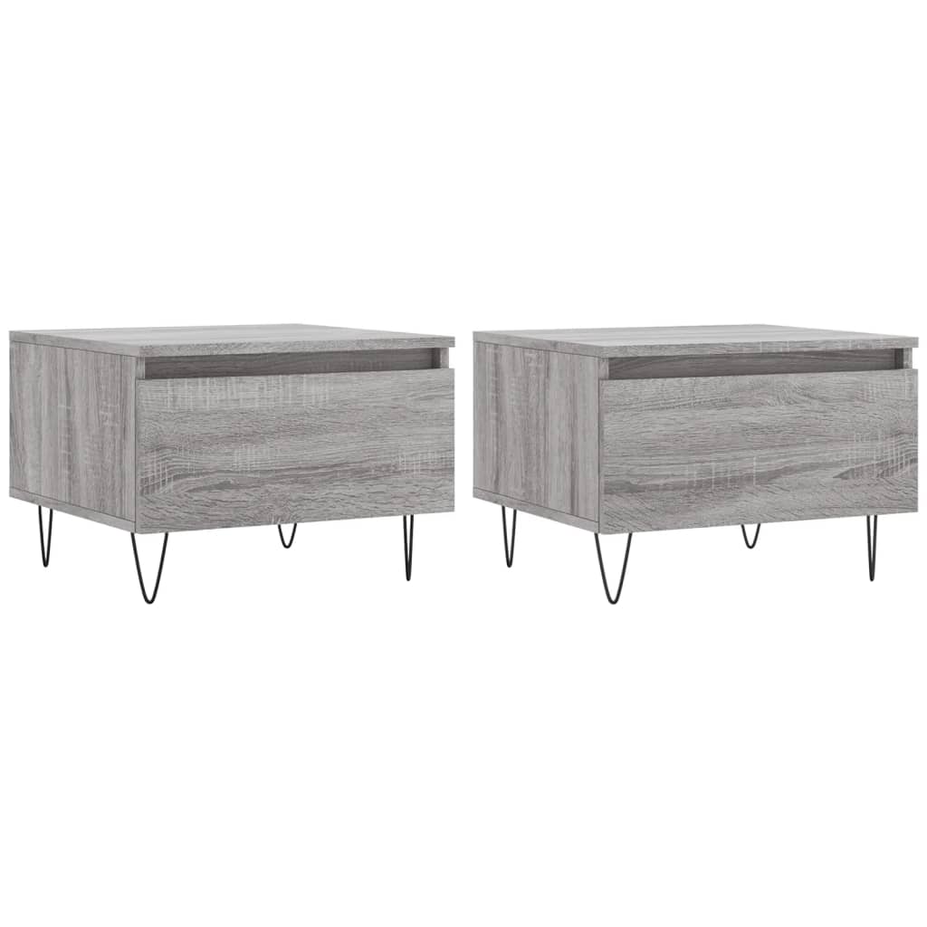 Tables basses 2 pcs sonoma gris 50x46x35 cm bois d’ingénierie - Tables basses