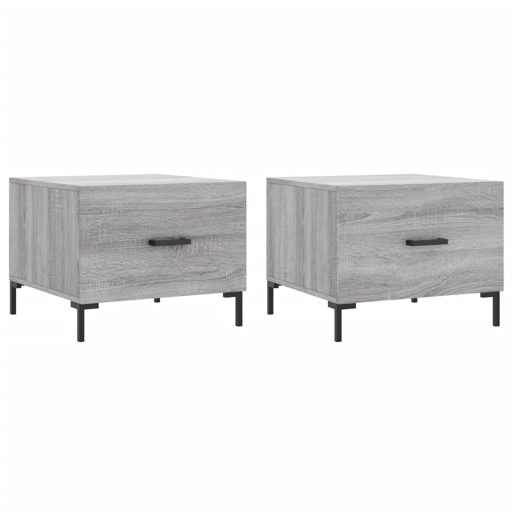 Tables basses 2 pcs sonoma gris 50x50x40 cm bois d’ingénierie - Tables basses
