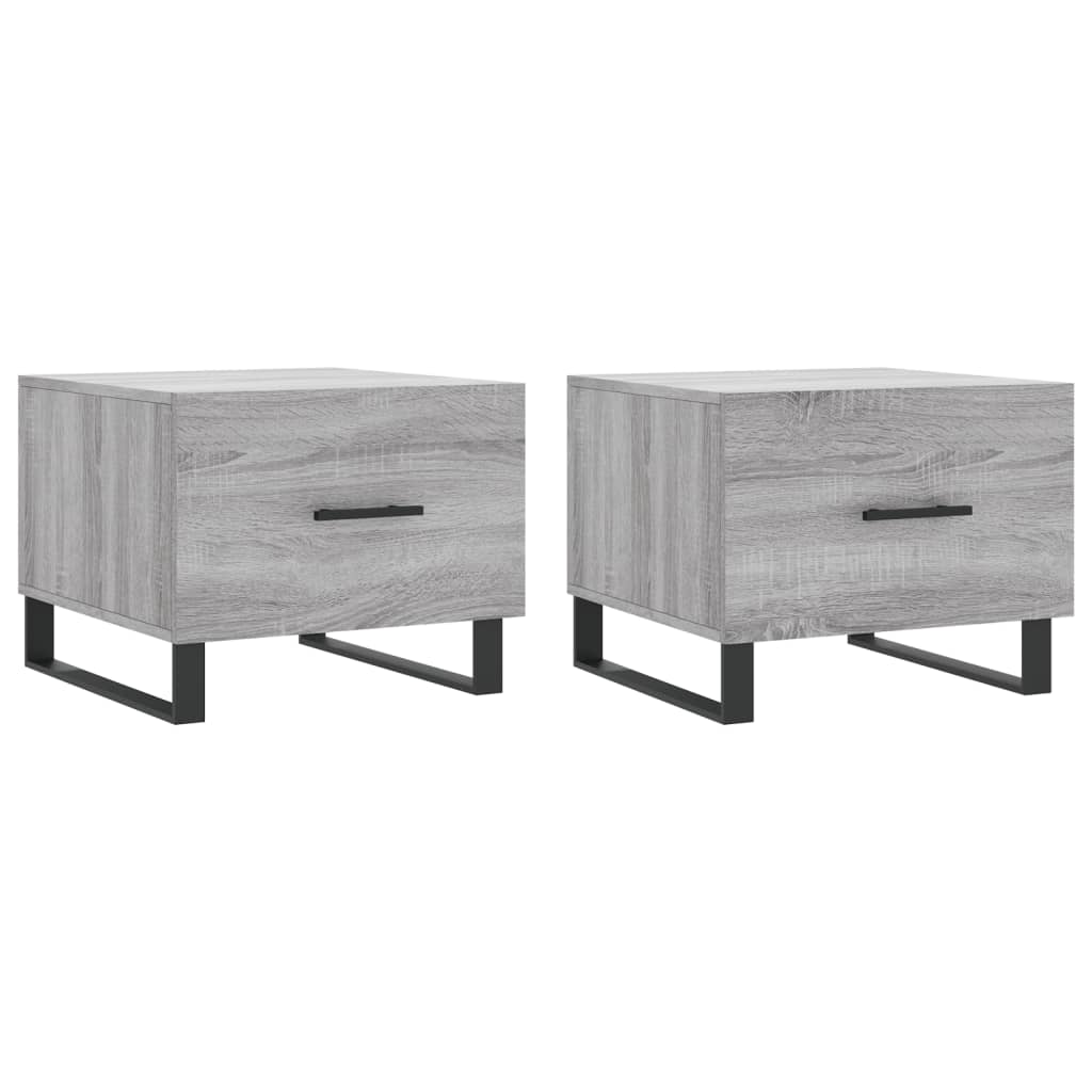 Tables basses 2 pcs sonoma gris 50x50x40 cm bois d’ingénierie - Tables basses
