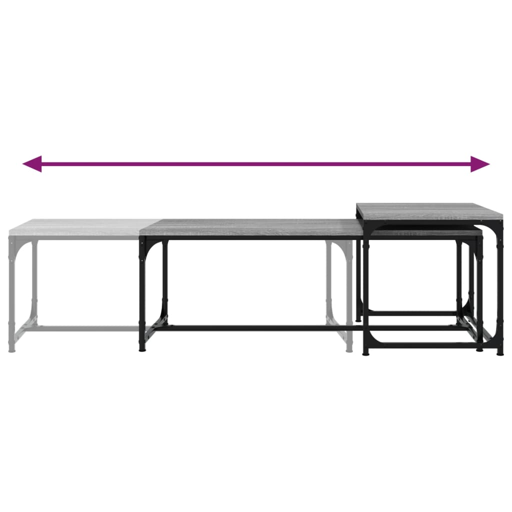 Tables basses 2 pcs Sonoma gris Bois d’ingénierie - Tables basses