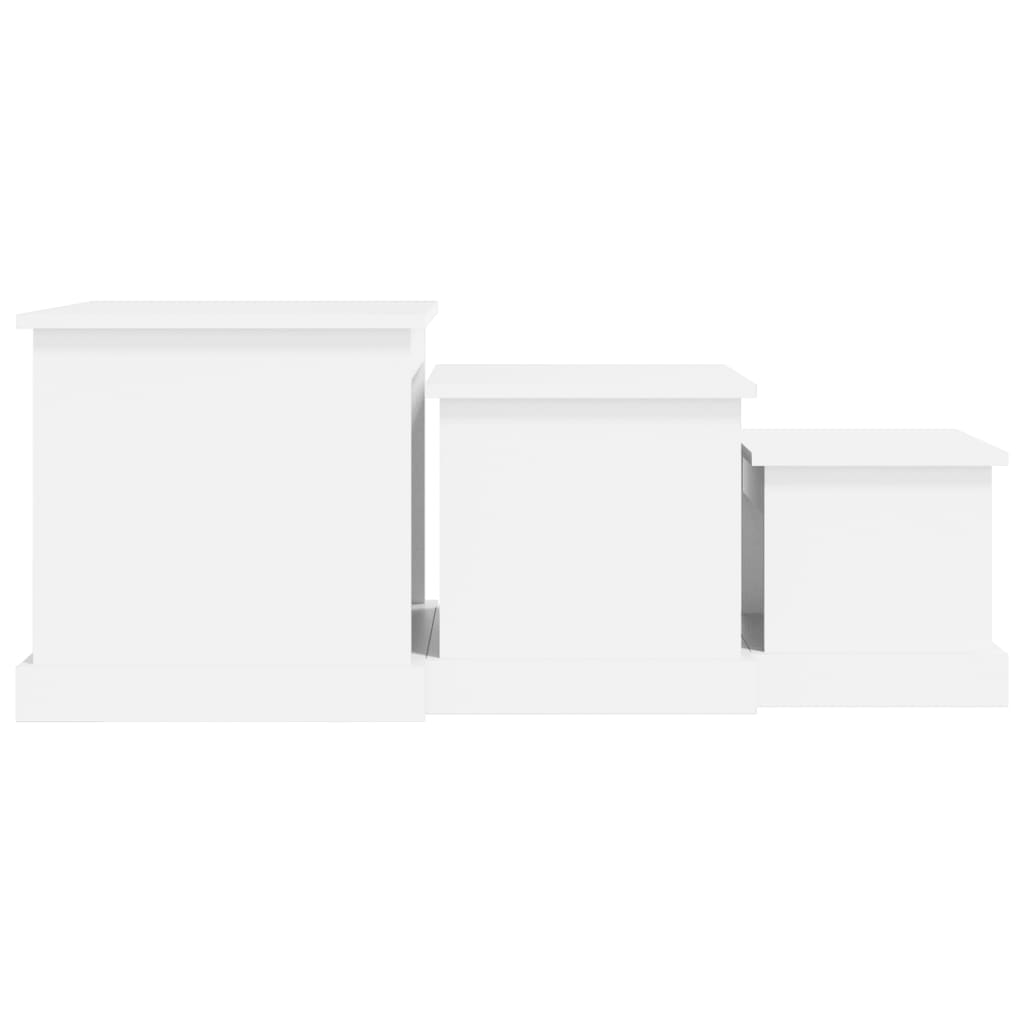 Tables basses 3 pcs blanc bois d’ingénierie - Tables basses