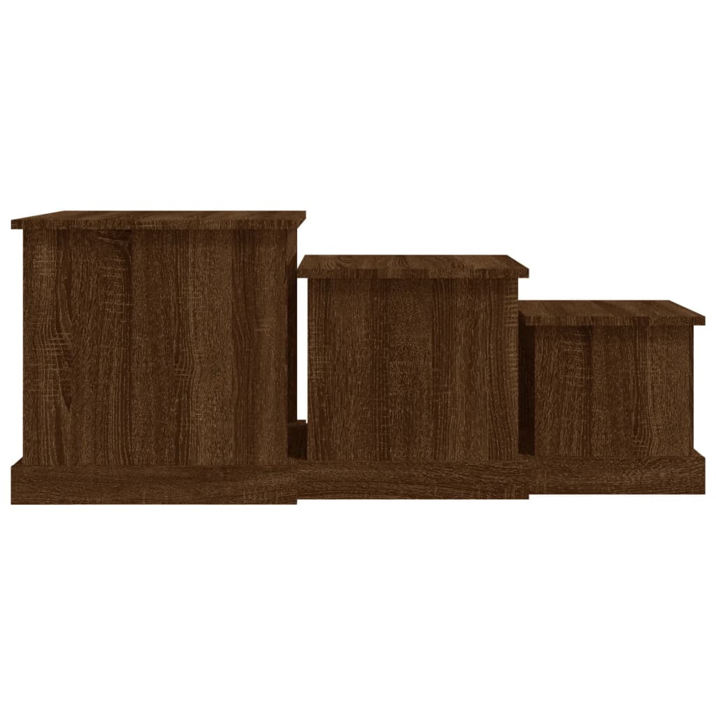 Tables basses 3 pcs chêne marron bois d’ingénierie - Tables basses