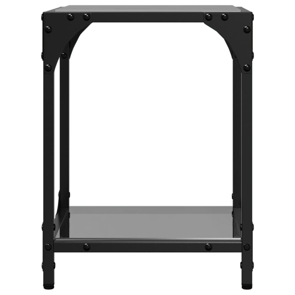 Tables basses avec dessus en verre noir 2 pcs 30x30x40 cm acier - Tables basses