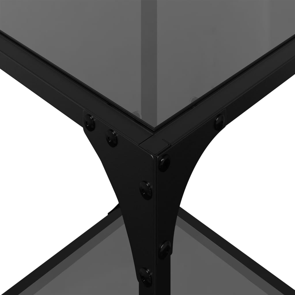 Tables basses avec dessus en verre noir 2 pcs 30x30x40 cm acier - Tables basses