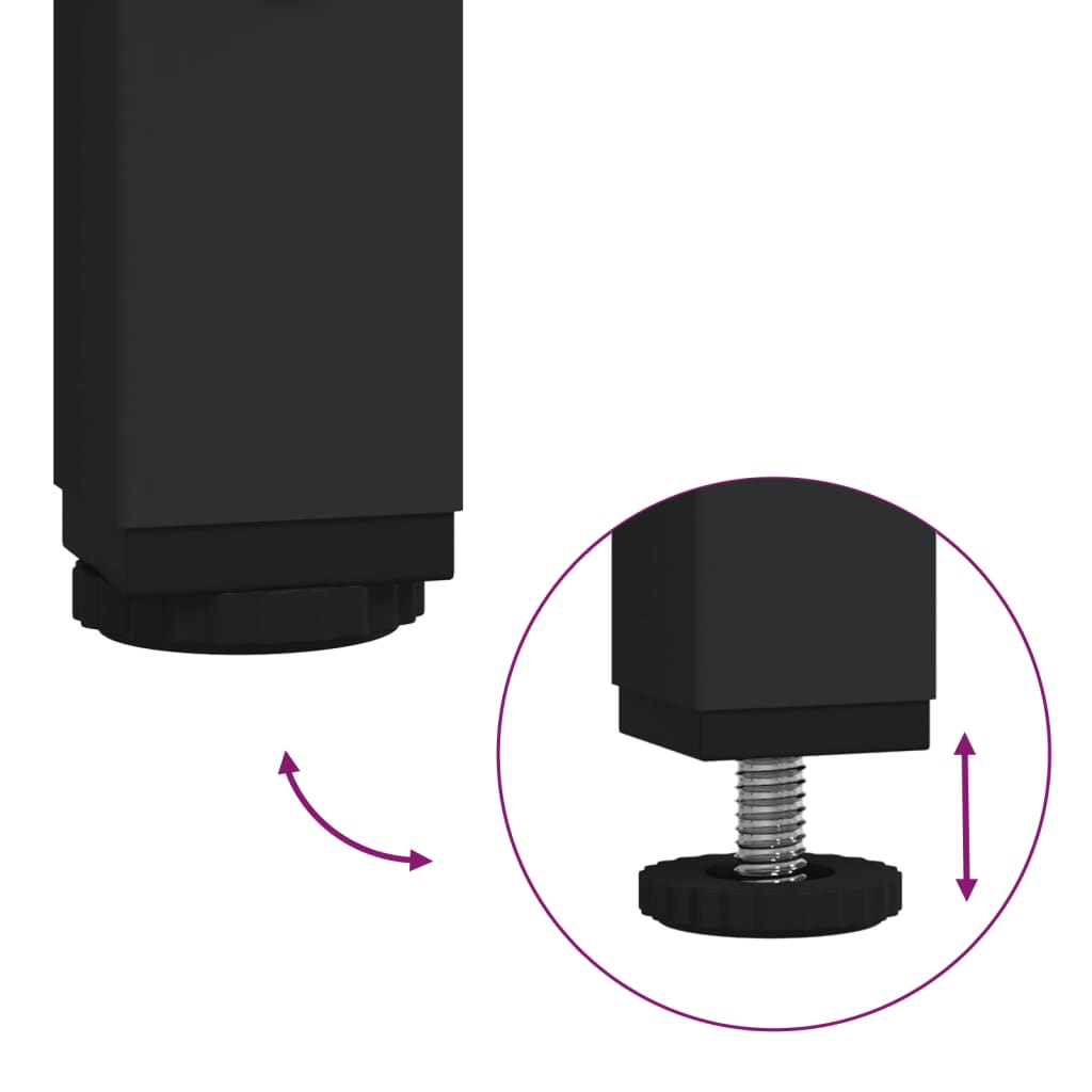 Tables basses avec dessus en verre noir 2 pcs 30x30x40 cm acier - Tables basses