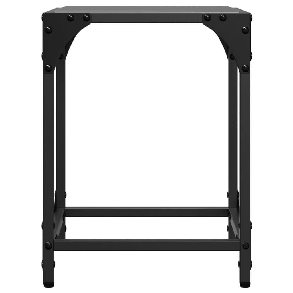 Tables basses avec dessus en verre noir 2 pcs 30x30x40 cm acier - Tables basses